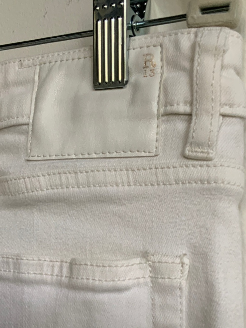 R13 White Mid-Rise Skinny Jeans